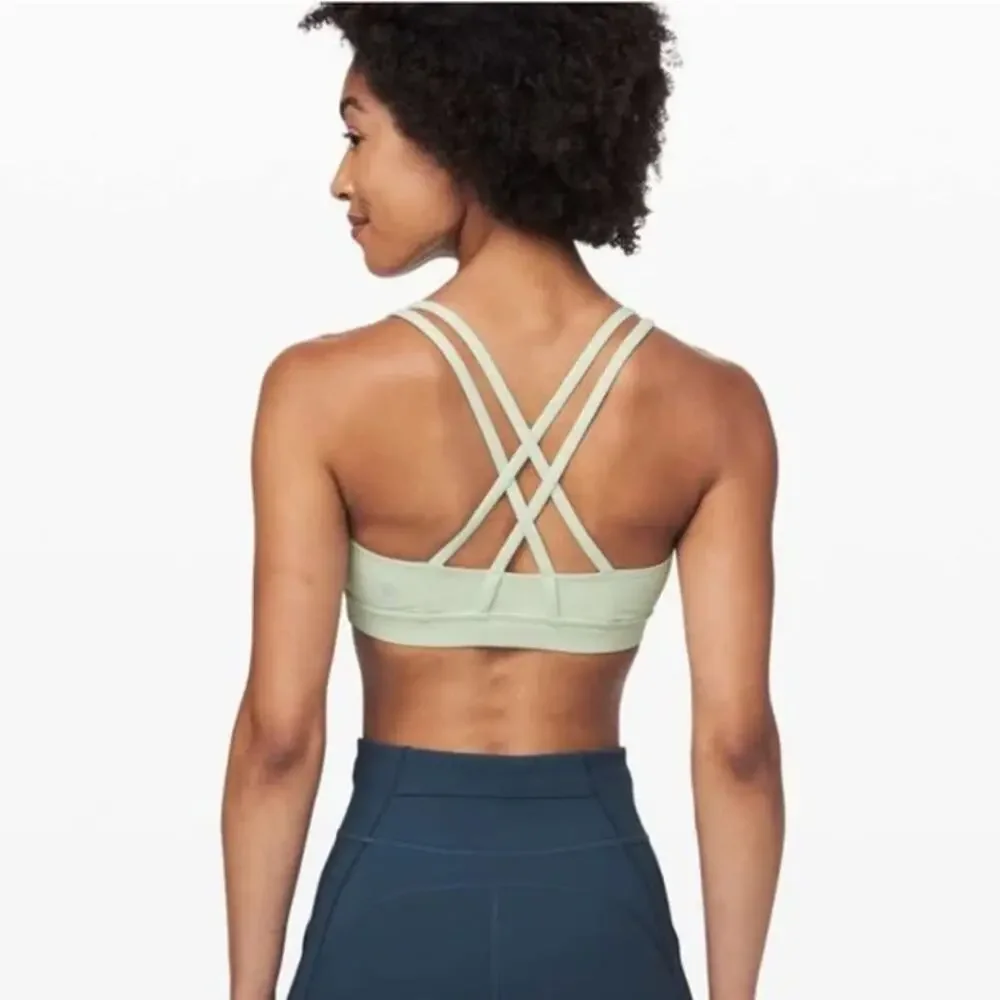 Lululemon Yoga Running Springtime Green Sports Energy Bra Size 8